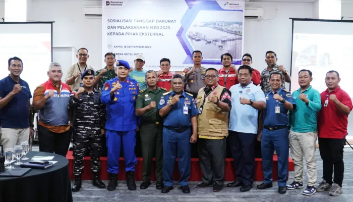 Kilang Pertamina Dumai Sosialisasi Simulasi Latihan Penanggulangan Keadaan Darurat  Bersama Stakeholder