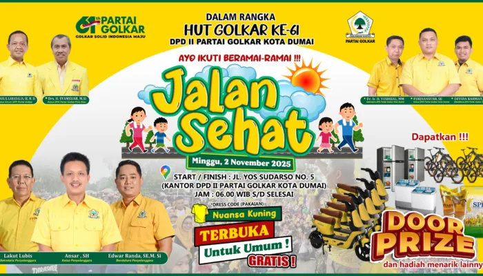2 November, Golkar Dumai Gelar Jalan Santai Seribu Hadiah dan Sembako