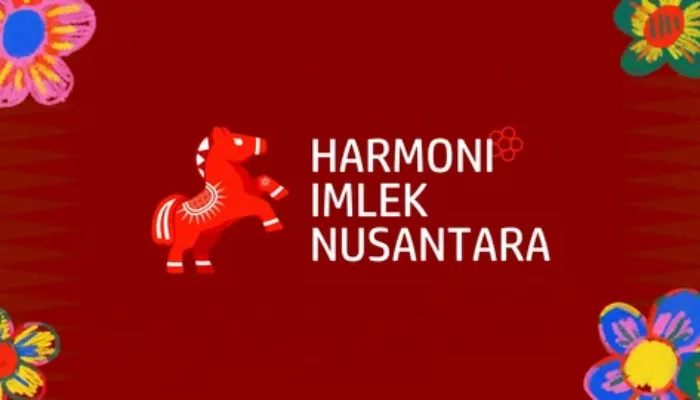 Logo Imlek Nasional 2026 Tampilkan Kuda Lumping Merah dan Motif Pucuk Rebung