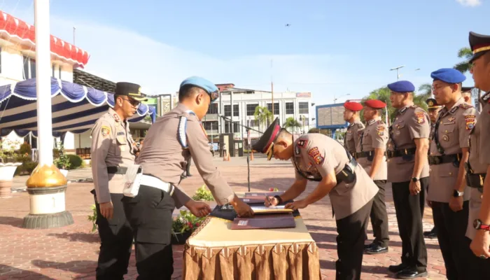 Kapolres Dumai Pimpin Sertijab Dua Kasat dan Tiga Kapolsek, Ini Daftar Pejabat Barunya