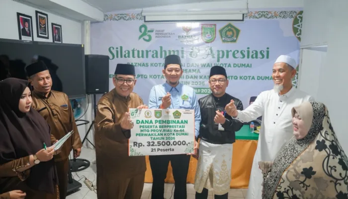 21 Kafilah Berprestasi Dumai Terima Bonus, Wali Kota Paisal Apresiasi Perjuangan di MTQ Riau