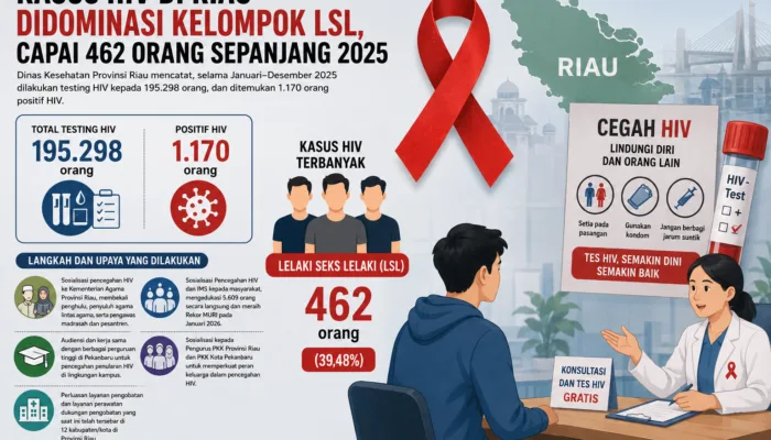 Kasus HIV di Riau Didominasi Kelompok LSL, Capai 462 Orang Sepanjang 2025