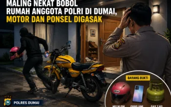 Maling Nekat Bobol Rumah Anggota Polri di Dumai, Motor dan Ponsel Digasak