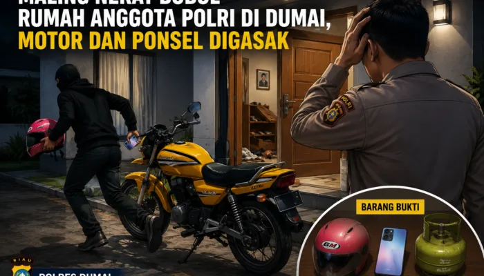 Maling Nekat Bobol Rumah Anggota Polri di Dumai, Motor dan Ponsel Digasak