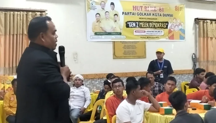 Golkar Dumai Gelar Gen Z Melek Demokrasi, Ketua Bawaslu Agustri Ajak Generasi Muda Jadi Pemilih Cerdas
