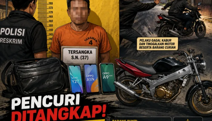 Gagal Kabur, Pencuri Rumah di Bukit Kapur Tinggalkan Motor dan Barang Curian