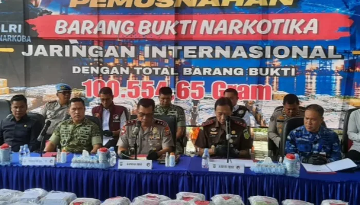 Polda Riau Musnahkan 100,5 Kg Narkoba Jaringan Internasional, Selamatkan 467 Ribu Jiwa